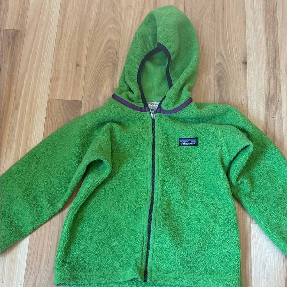 Patagonia Kids Vibrant Green Hoodie